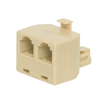 Telephone Duplex Adapter, Rj11, 6P4C, Straight-Wired - Ivory